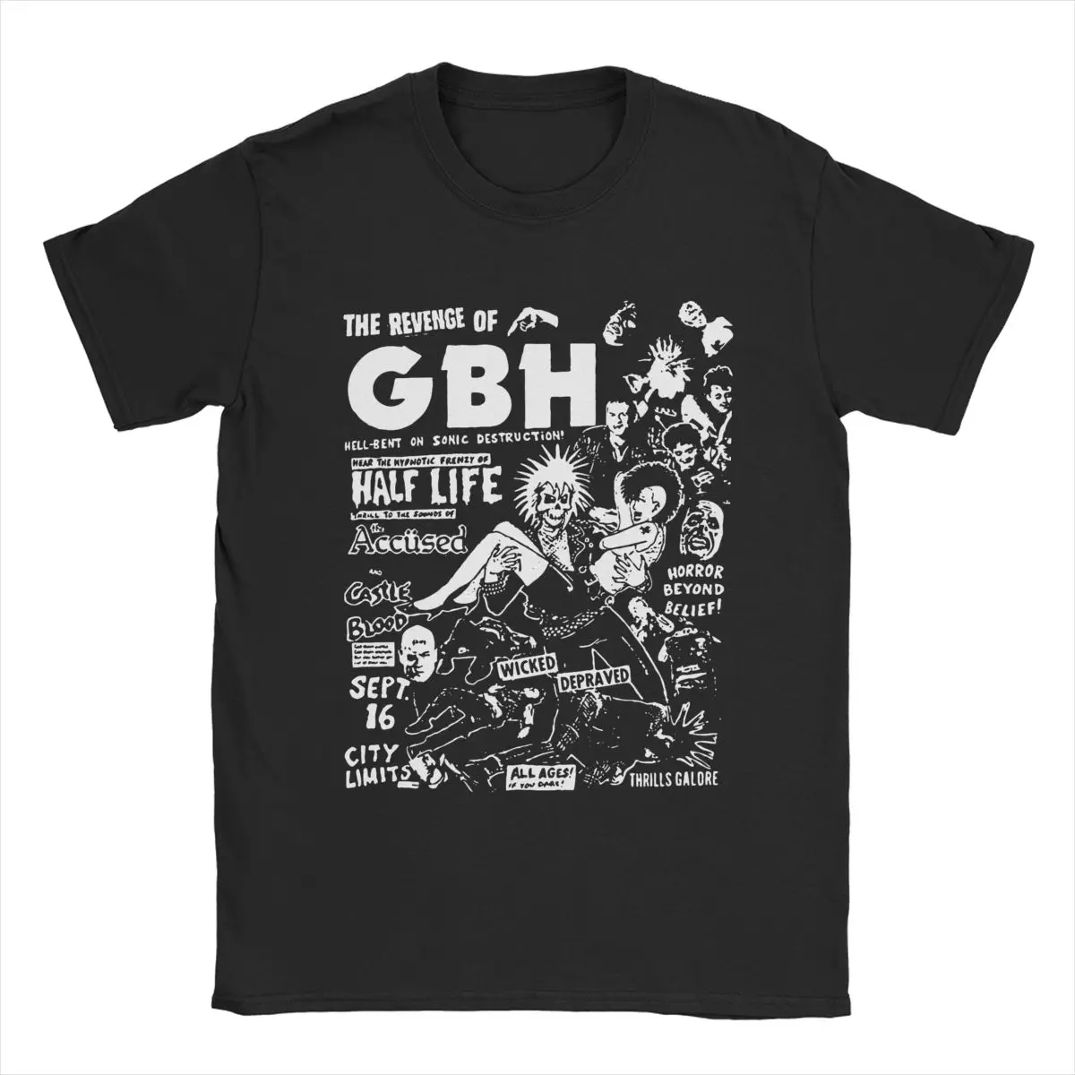 Vintage GBH Rock Band T-Shirts for Men Women Pure Cotton Tee Shirt Gift Idea Clothes