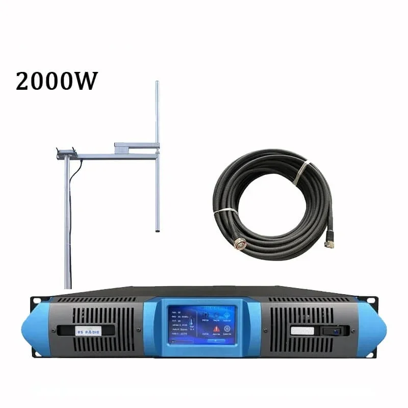 2000W Transmitter FM Antenna 88-108MHz Broadcast Antenna Aluminium Alloy Radio Station Dipole Antenna with 1/2'' Feeder Cable