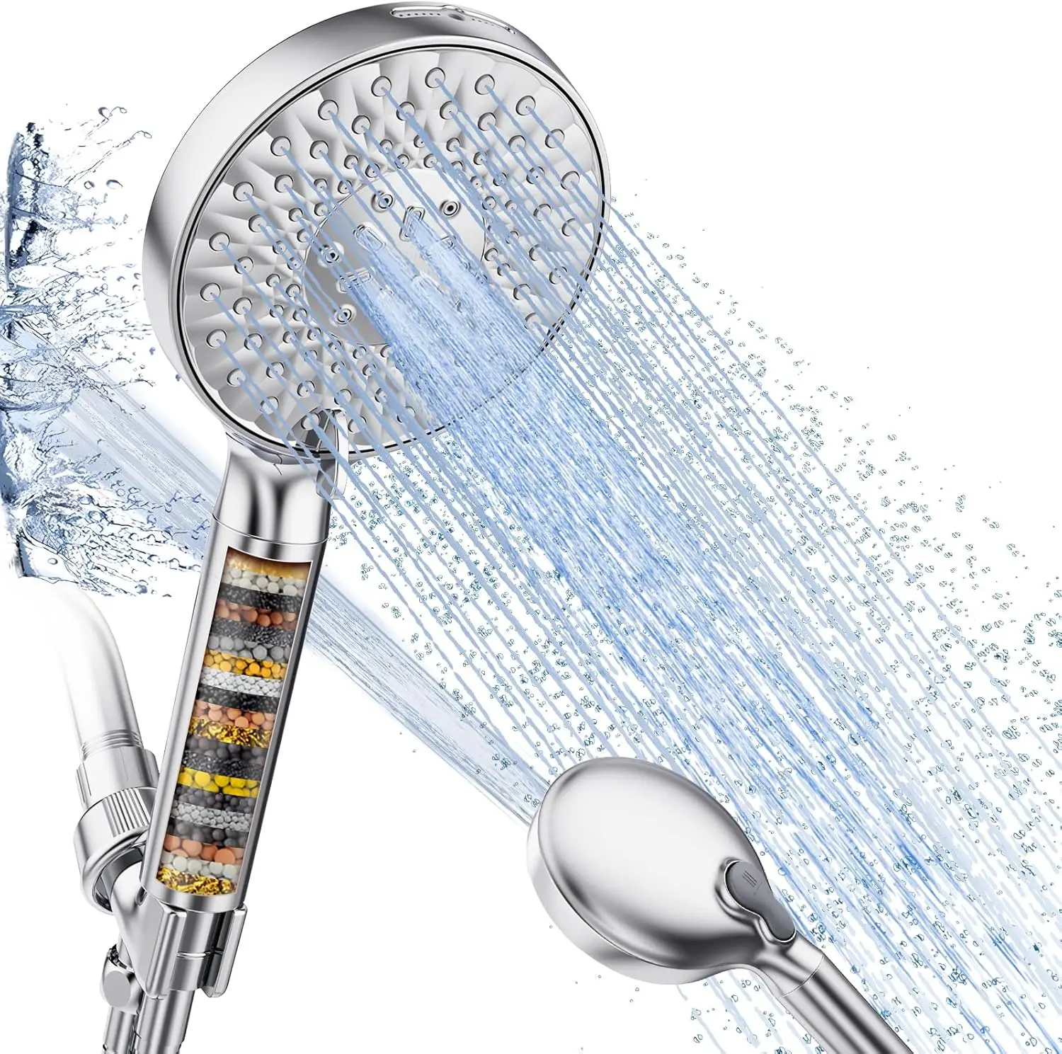 

Filtered Shower Head With Handheld, High Pressure 9 Spray Mode Chrome Showerhead With Filters,detachable Shower Head,Water Softe