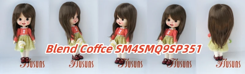 JD762 Natural curls Mid long doll wigs that can be tilted and self trimmed with bangs Full sizes Doll Accessories
