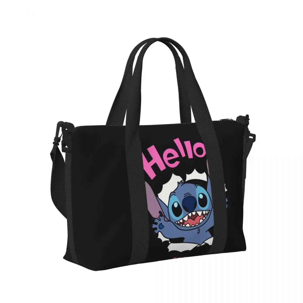 Custom Stitch Anime Beach Tote Bag Women Extra Large Gym Carry On Travel Shopping Bags