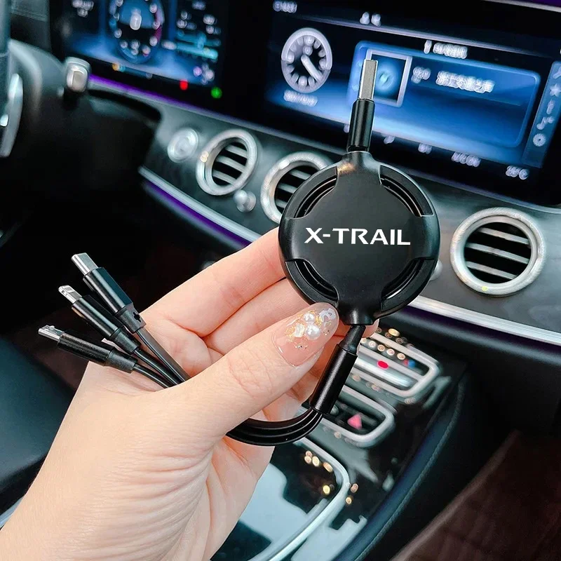 Car 3 In 1 Micro USB Type C Fast Charging Cable Multi Charger For Nissan X-Trail X Trail XTRAIL T30 T31 T32 T33 Auto Accessories