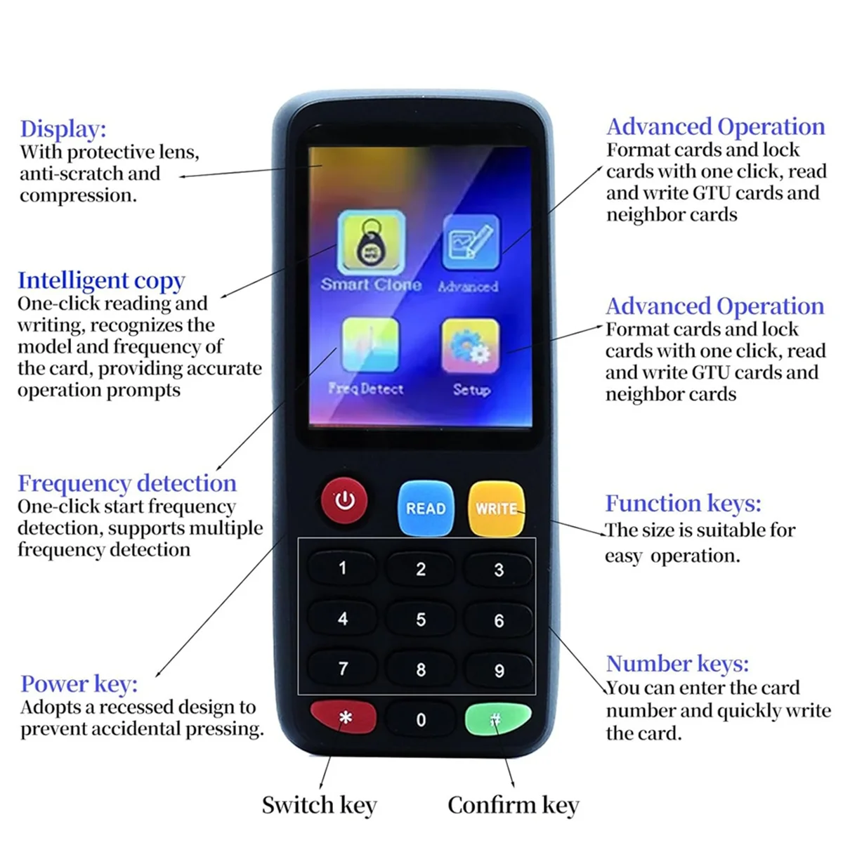 A83Z RFID Reader Writer X7 RFID Copier Frequency Smart Card Reader ID IC Elevator Card RFID Writer for Access Control System