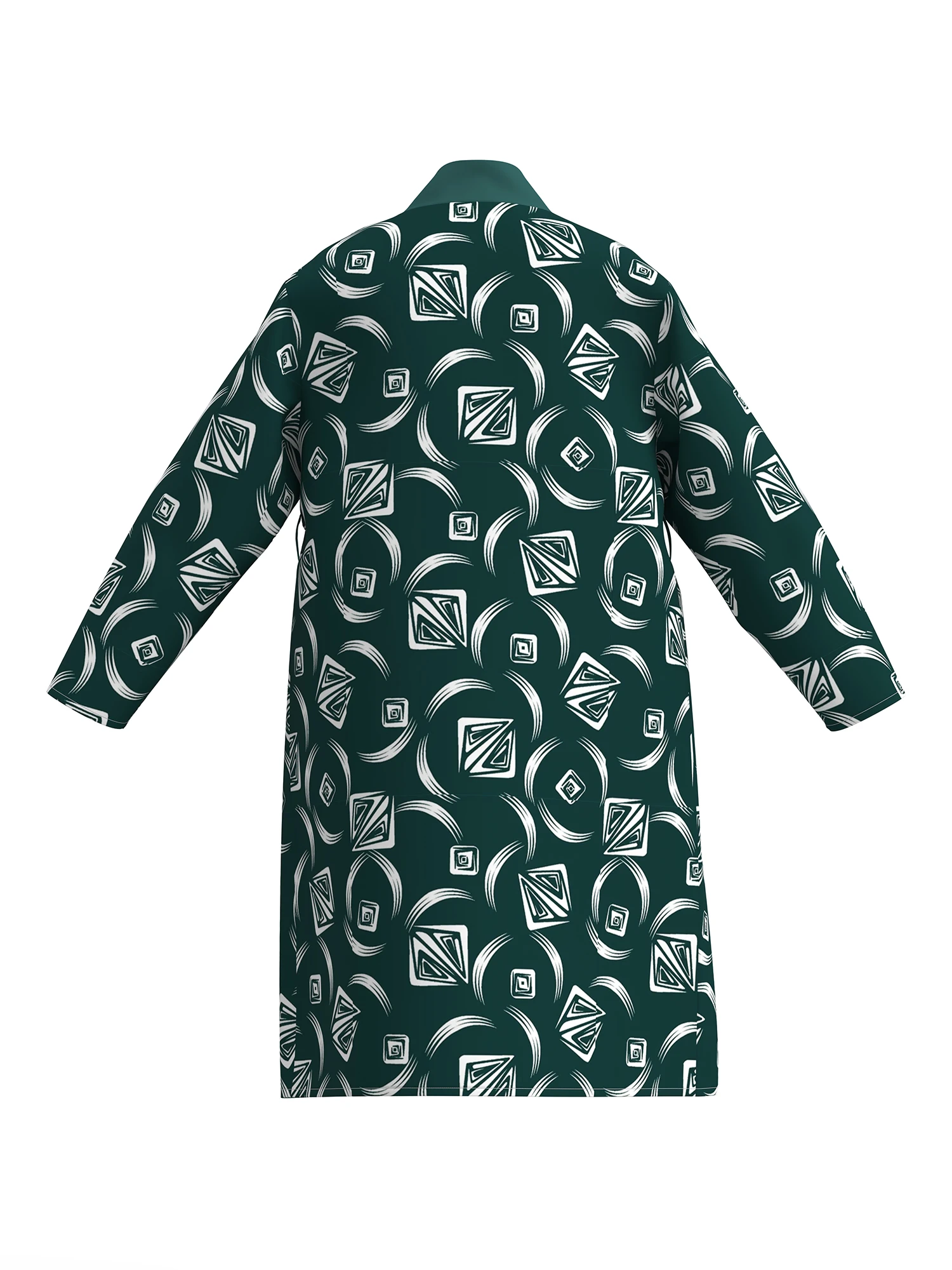 New 3D digital printing comfortable skin-friendly nightgown men's long-sleeved thin bathrobe mid-length men's home fun