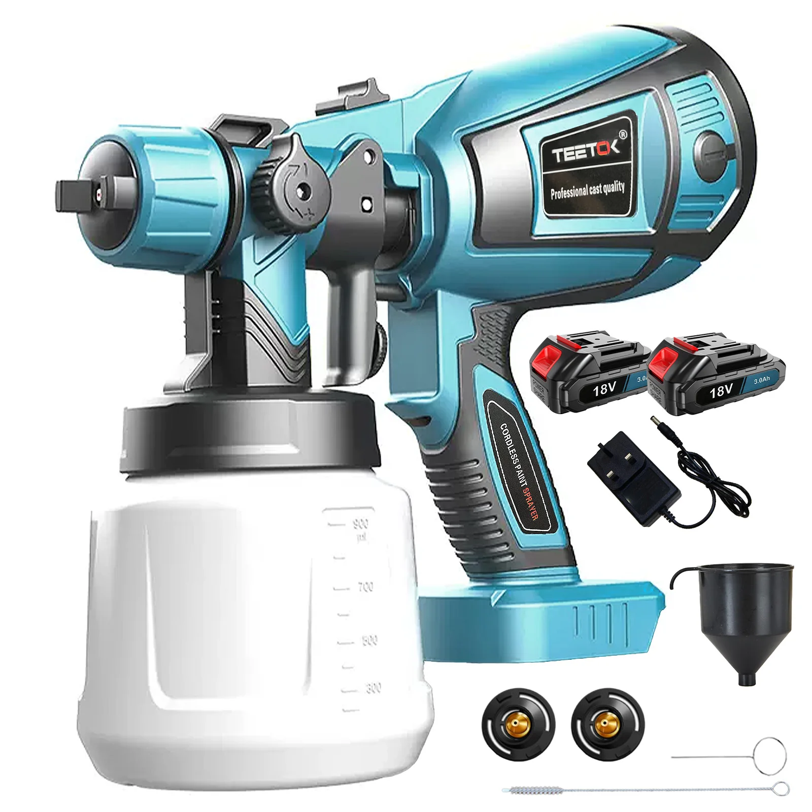 Cordless Paint Sprayer, Compatible with 18V Makita Battery, 3 Nozzles & 3-in-1 Spray Pattern,Easy to Clean, For Home DIY Paintin