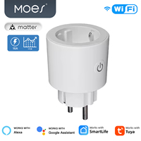 MOES Tuya Smart Matter 16A Plug WiFi Socket Outlet With Power Monitor Timing Support Apple HomeKit Google Home Alexa Smartthings