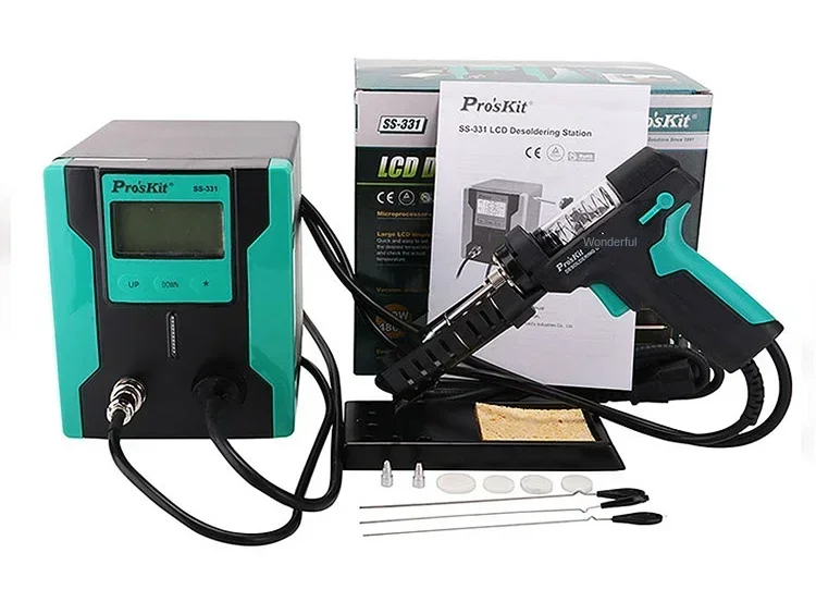 

Pro'sKit SS-331H ESD LCD Digital Electric Desoldering Pump BGA Suction Vacuum Solder Sucker Gun Auto Sleep 110v/220v