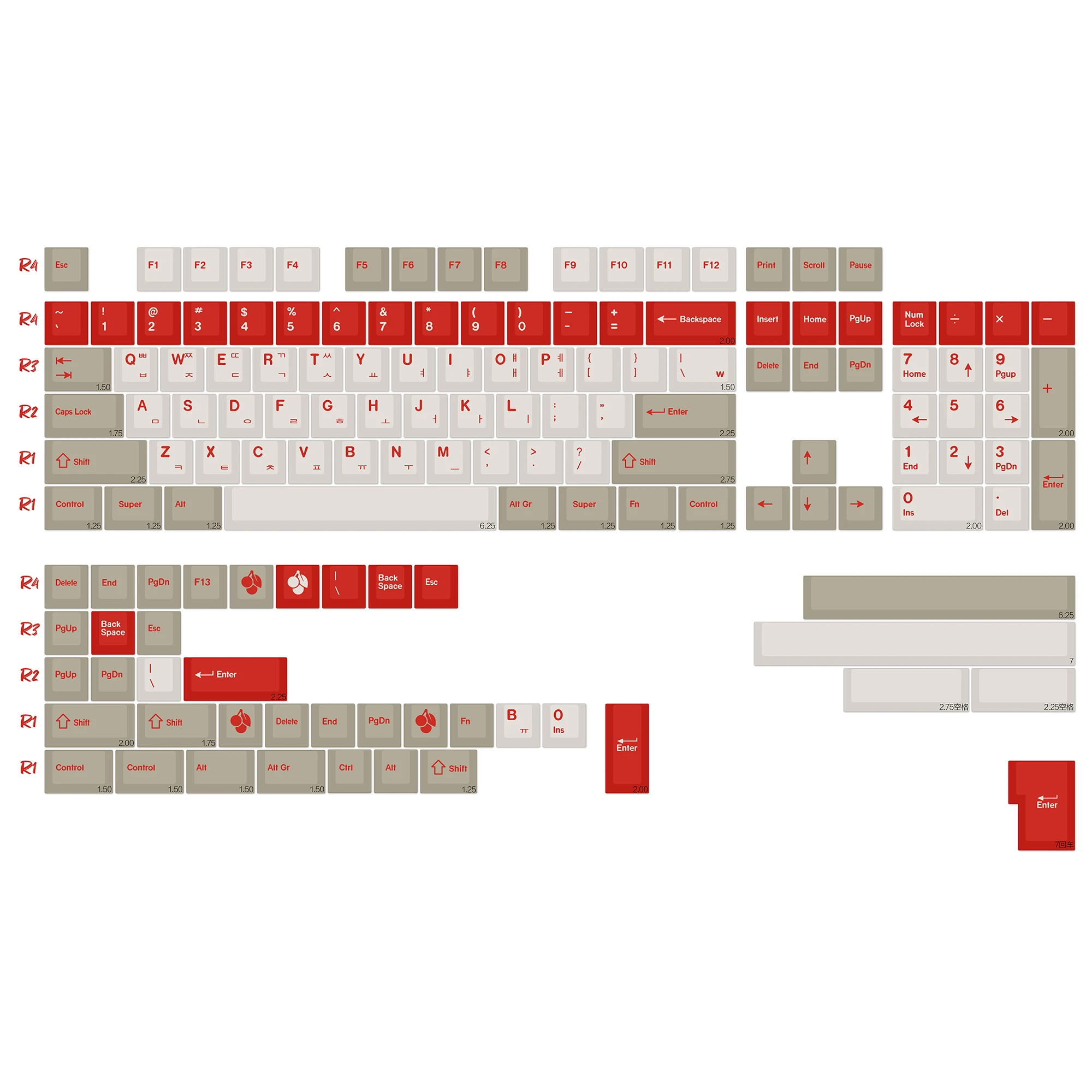 KBDiy GMK Red Alert Tastenkappen Retro Cherry Profil PBT Ailce Tastenkappen Maßgefertigt für MX-Schalter 75% Gaming Mechanische Tastatur Tastenkappen – Detail 3