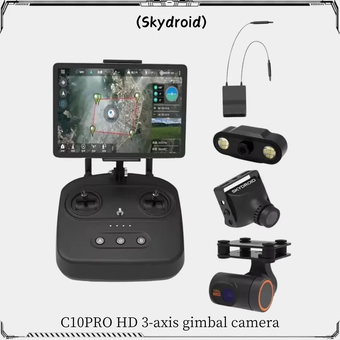 Skydroid New T10 Remote Control Mini Camera 10km Digital Map Transmission 4 In 1 With R10 Reciever For RC Plant Protection Drone