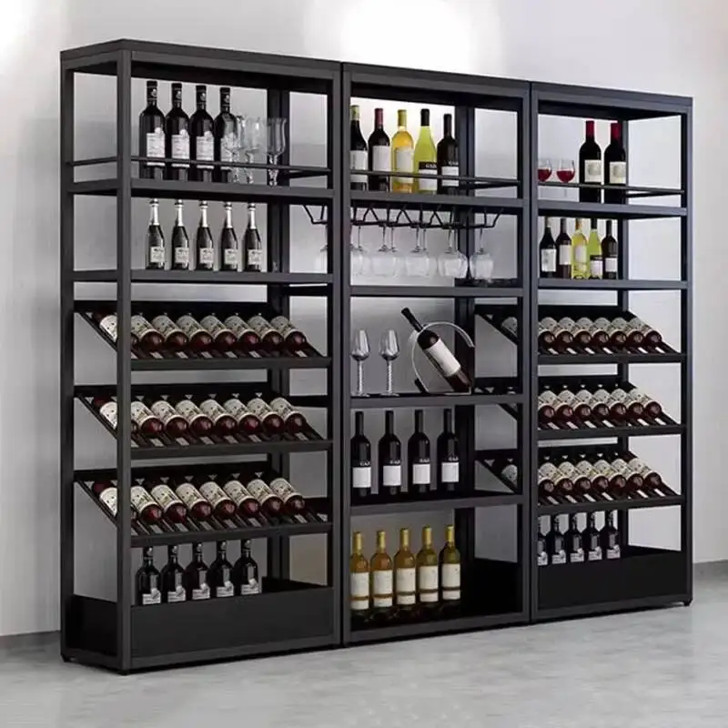 

Угловой клубный дисплей, винный шкаф, полка для хранения на кухне, коммерческий шведский стол, винная стойка, металлическая ресторанная витрина Barra De Vino Bar