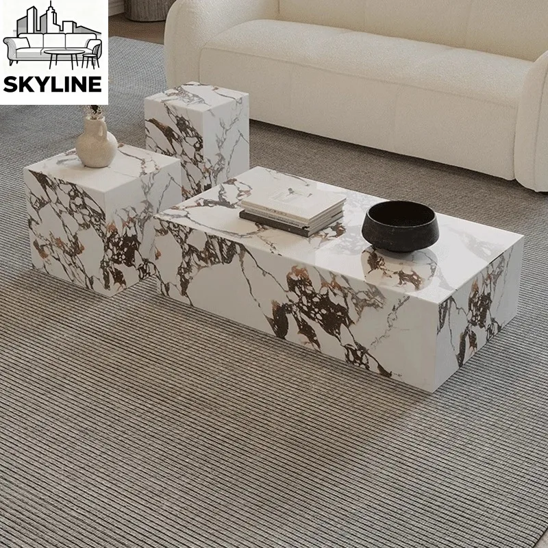 

Coffee Table, Compact Corner Table Set for Small Space Living Room, High-End Side Table