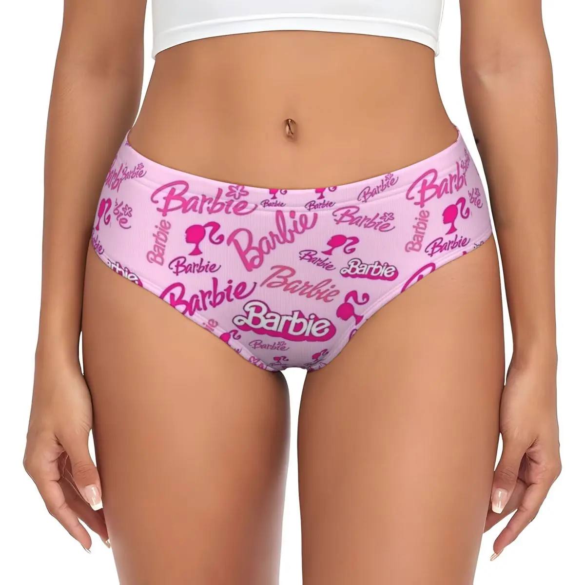 Women's All Barbie Logo Briefs High Waisted Seamless Underwear Invisible Full Coverage Briefs Panties