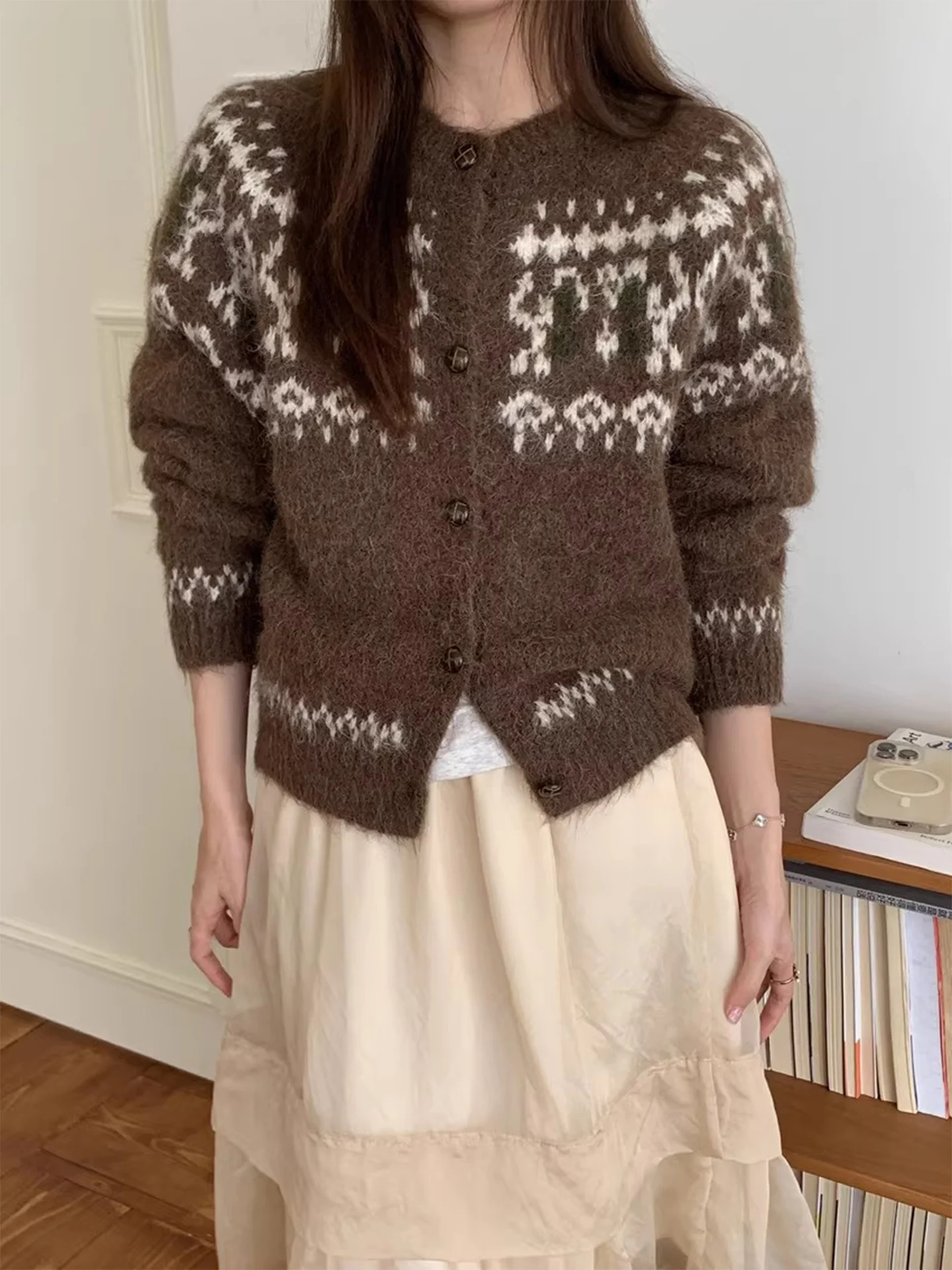 لينة مريحة معرض جزيرة متماسكة سترة معطف المرأة شتاء جديد Sle اللون بلو تنوعا طويلة Sve جولة Ne زر حتى سترة