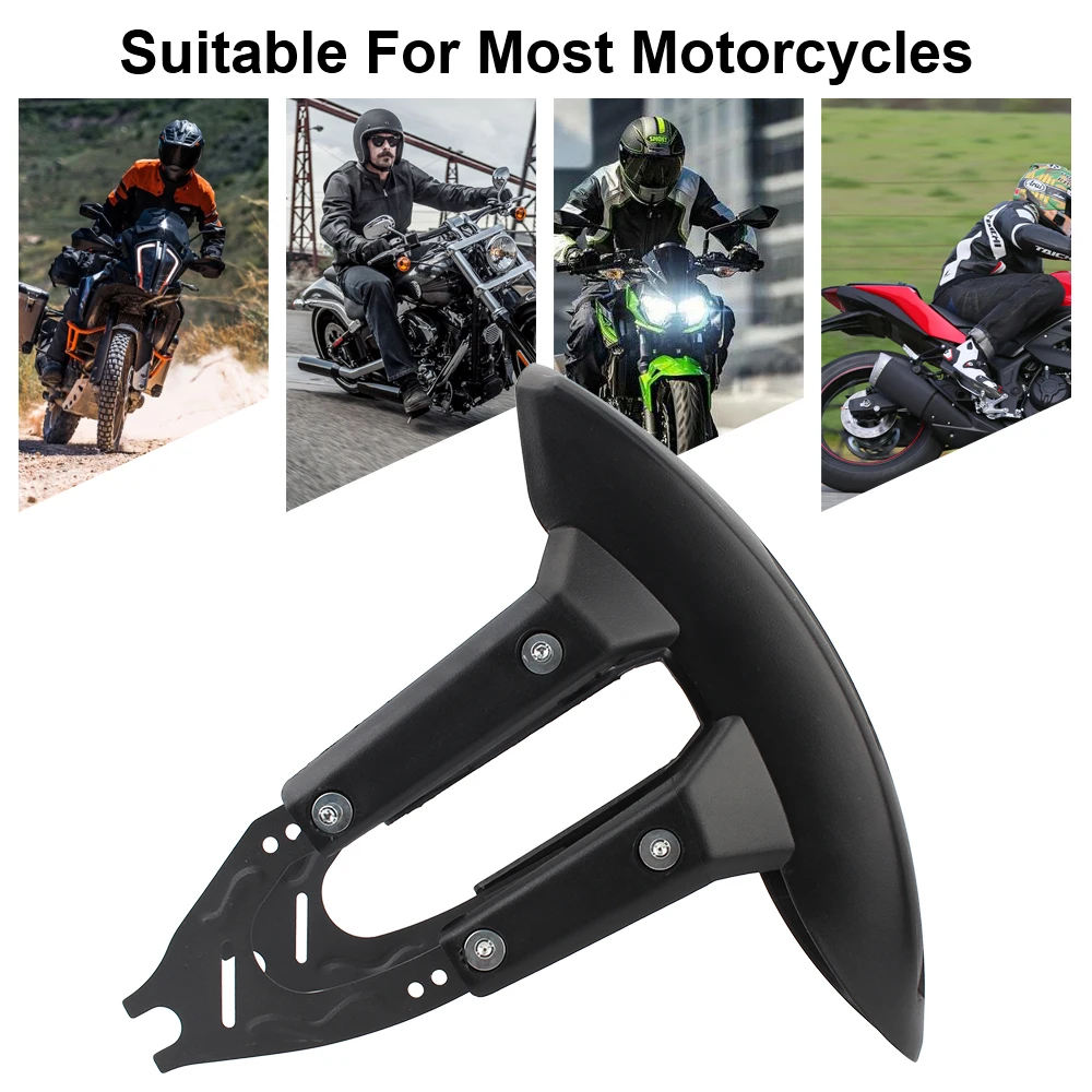 Motor Accessories Plastic Splash Guard Motorcycle Rear Wheel Fender Cover Black Mudguard With Bracket Universal