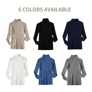 Cổ cơ bản cổ Ribn Jersey dành cho phụ nữ xinh đẹp Mesh Sexy mùa đông Mùa đông nóng trang bị áo len thời trang 12 Bán hàng chính BLOUSE CANELADO - №7