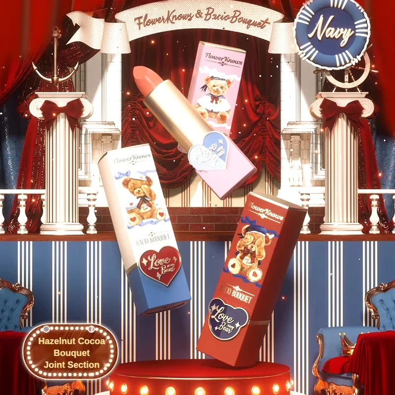 フロリダのセイバー、ぬいぐるみのクマ、美しい水、光、柔らかい霧、保湿力のあるマットな口紅、良い肌色、カカオの口紅、花束の口紅