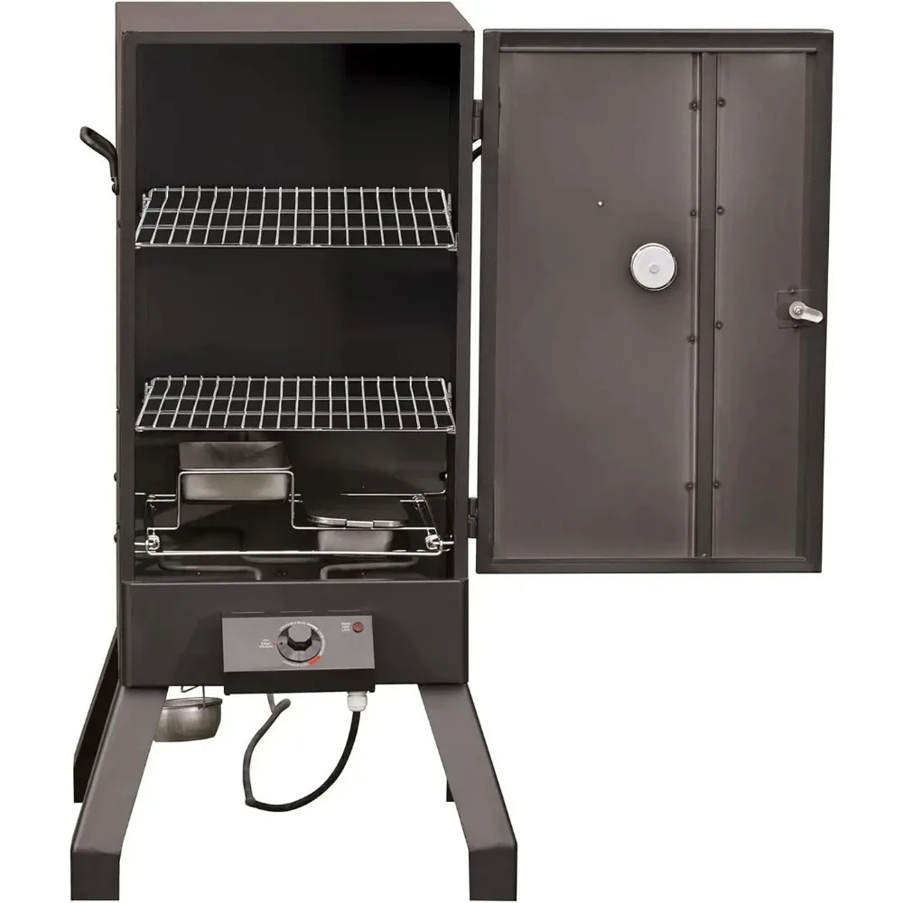 Enjoy Perfectly Smoked Meat Analog Electric Smoker, Two/Three Smoking Racks, and 30-Inch Size in Sleek Black Design