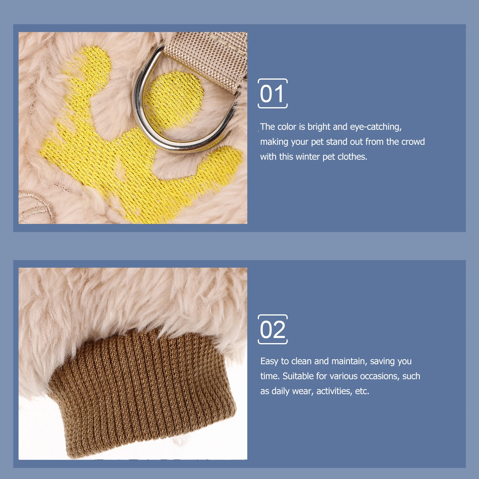 

Winter Dog Clothes Crown Pattern Fleece Coat Polyester Cute Apparel Pet Accessories Size Color Easy Clean Daily