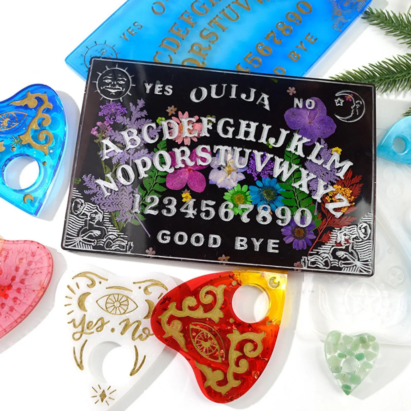 Silicone Ouija Board Pendant Jewelry Mold Resin Epoxy Cast Mold Charm Making