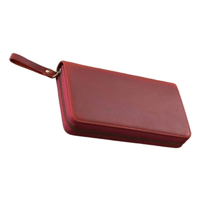 Handgefertigter Journal Cover Lederabdeckung mit elastischen Stiftschlitz für 7.28x3.54in Notizen D2RC