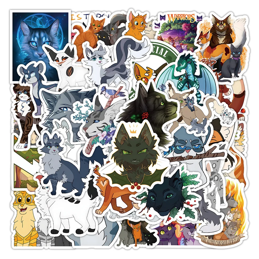 

50/100PCS New Warriors Cats Stickers Cartoon Personalized Graffiti Waterproof Decal Toy Gift for Stationery Box Scooter Guitar