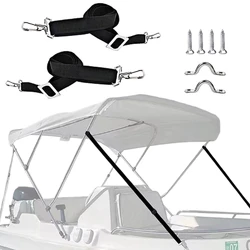 Weatherproof Bimini Boat Top Awning Straps Marine Webbing Strap Adjustable with Loop Stainless Steel Snap Hooks for Canopy Canoe