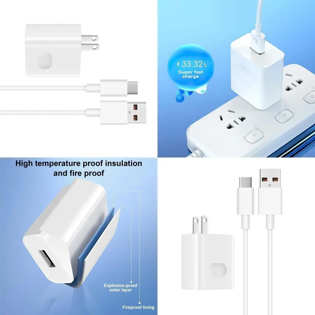 

Y1UB USB C Cable 6A 120W Fast Charging Cable USB Cord with US Adapter for Multiple Devices Mobiles,Tablets