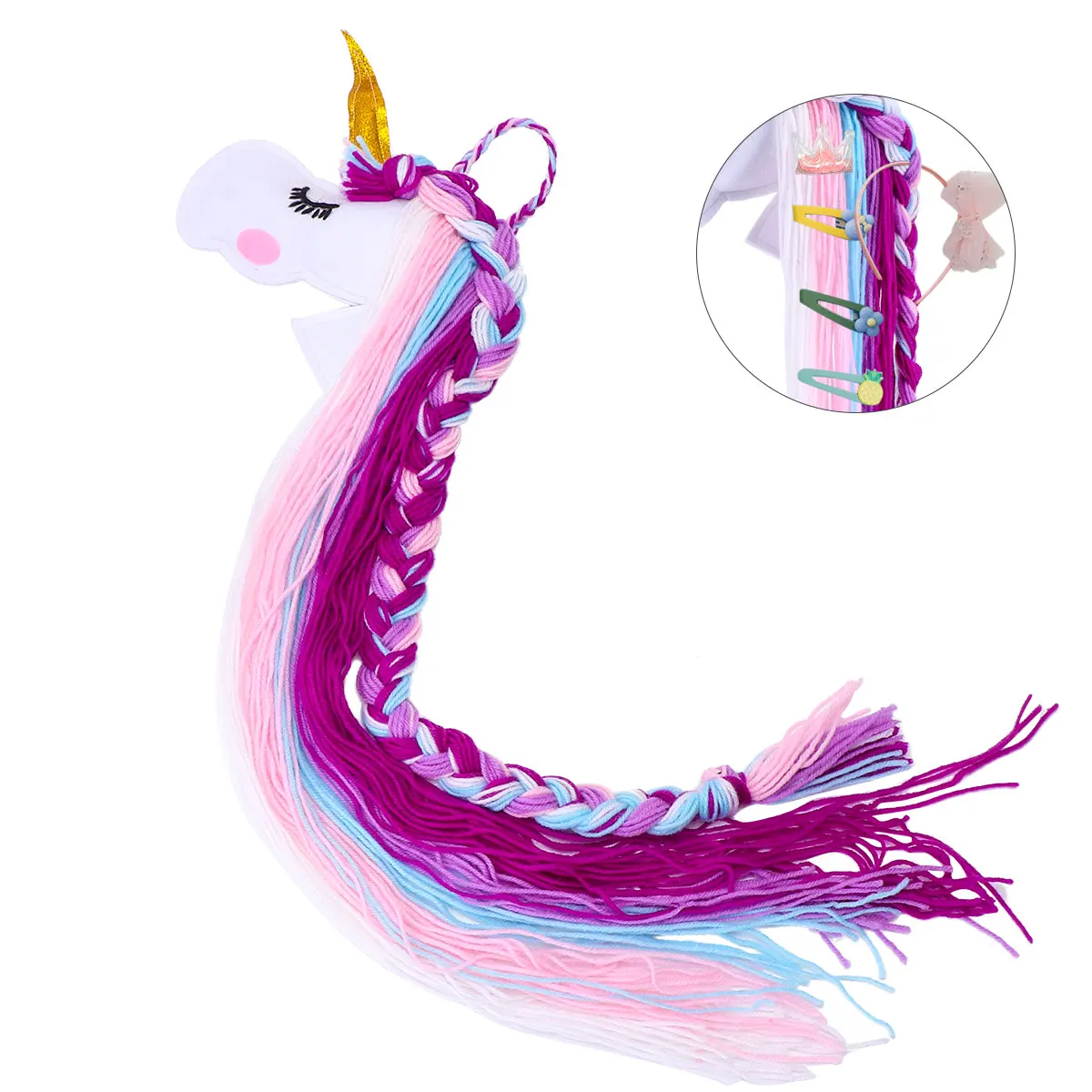 

Hairpin Accessories Storage Belt Tie Clip for Girls Barrette Holder Coat Hanger Organizer Unicorn