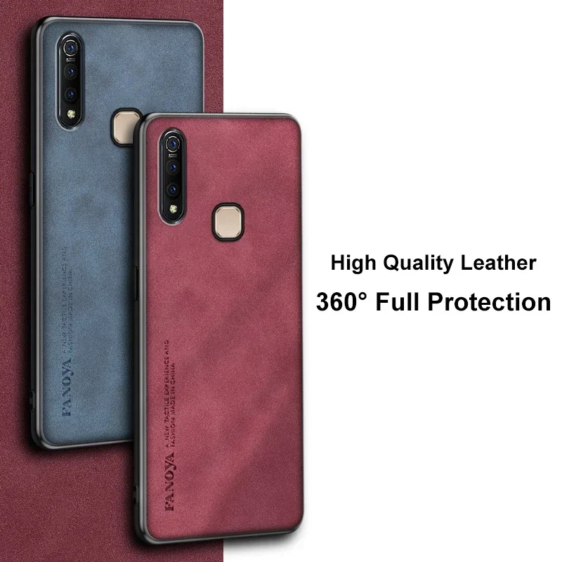 Luxury PU Leather Case For Vivo Y19 Y17 Y16 Y15 Y12 Y11 2019 Cover Matte Silicone Phone Case For Vivo 1907 S1 Z5X U3 U3X Y85