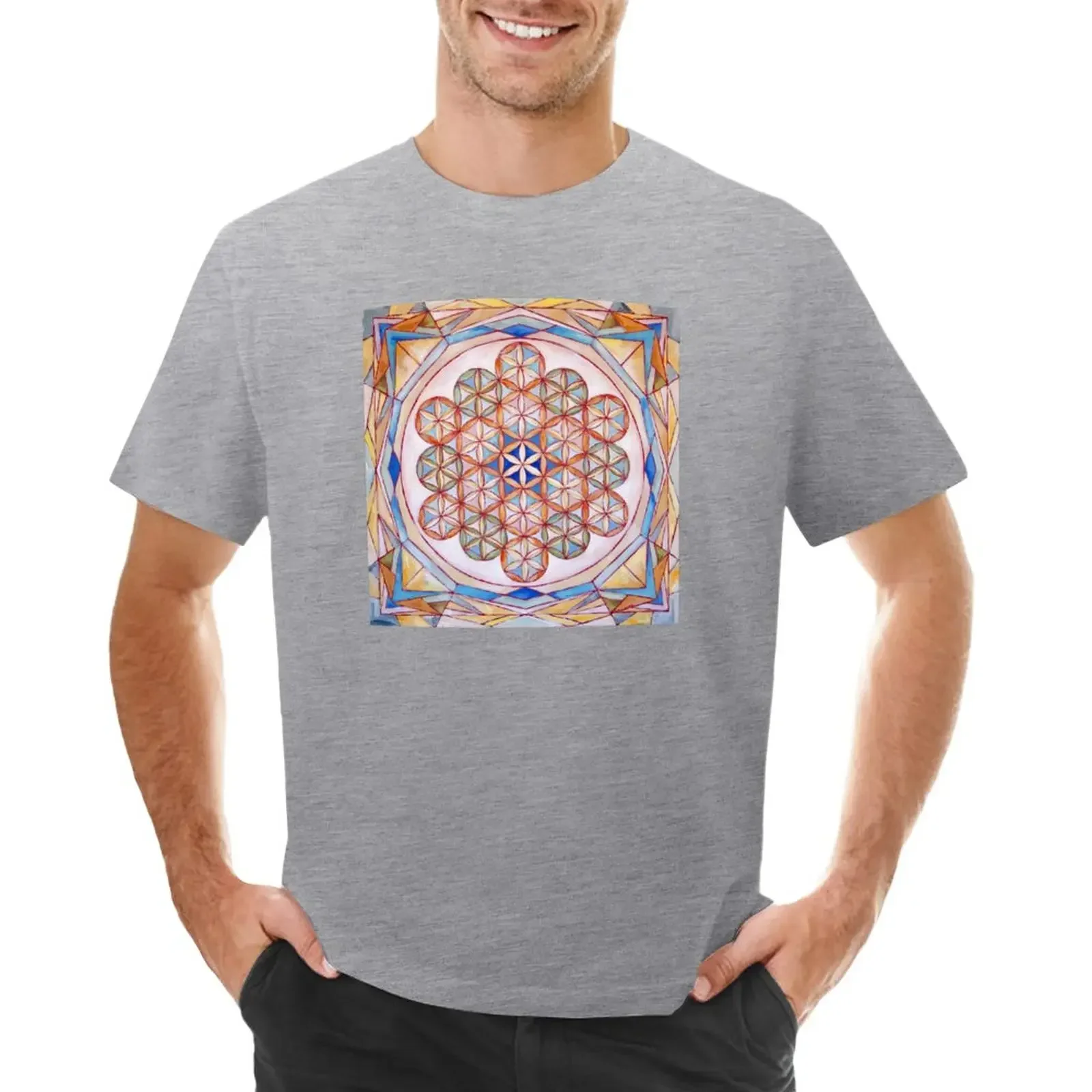 

Flower of Life with Hidden Kitty T-Shirt blacks vintage oversized t shirts for men pack