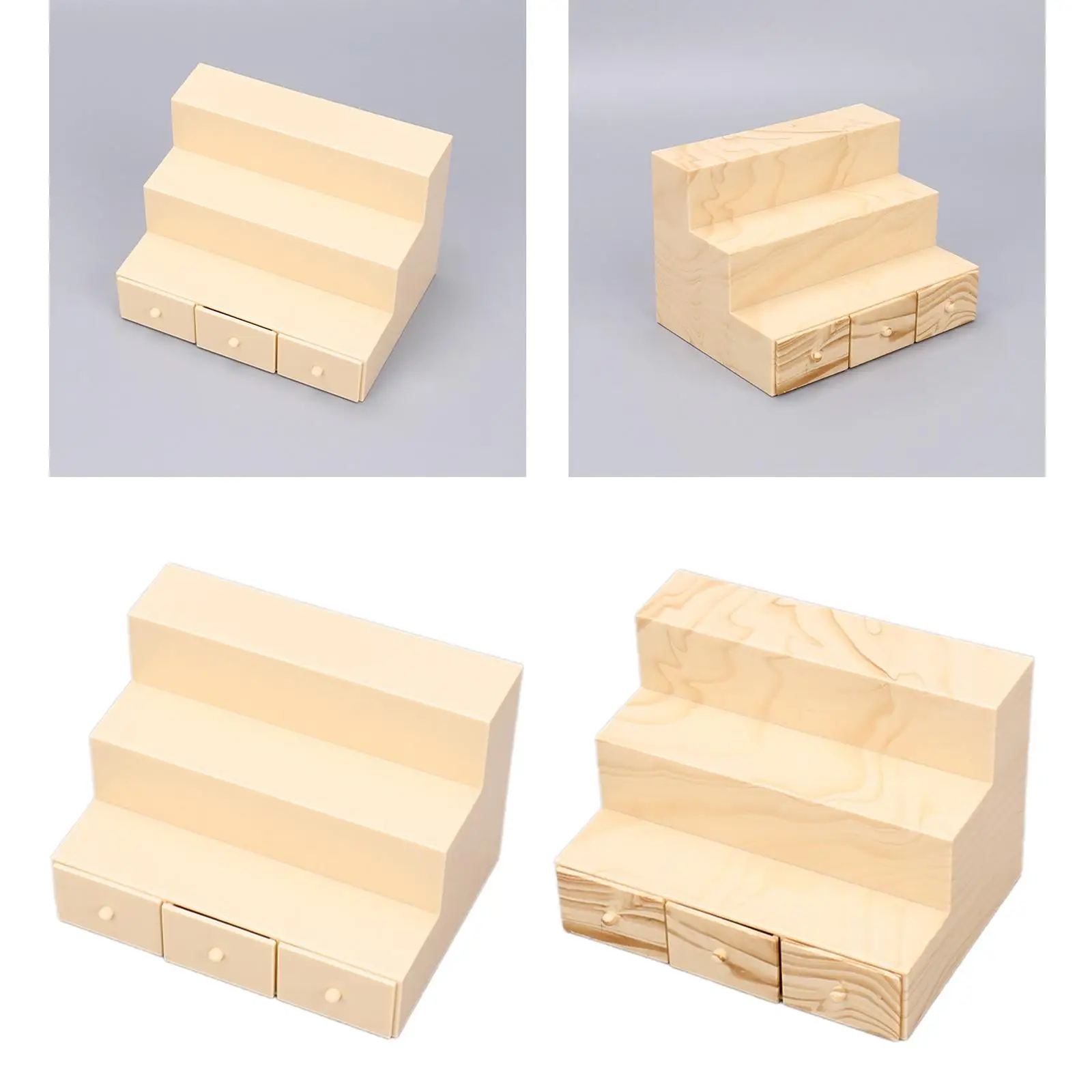 1/12 Scale Miniature Shelf Miniature Rack Decoration Supermarket Rack Miniature Trapezoid Shelf Toy Simulation Furniture Toy