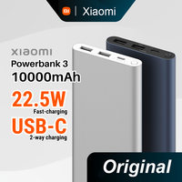 Xiaomi Mi Powerbank 3 10000mAh 22.5W PB100DZM Two-way Quick Charge Type-C 3 Output Portable Charger Xiaomi Original Power Bank