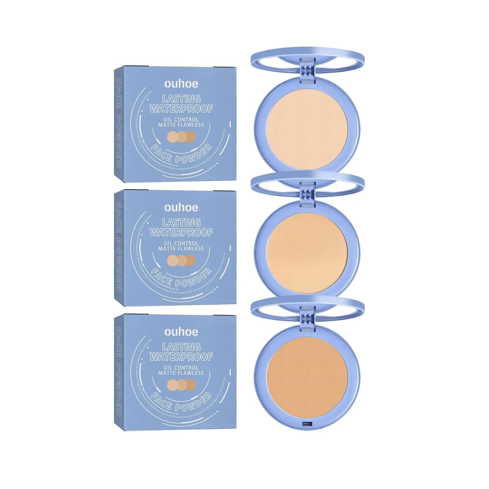 フェイスセッティングプレストパウダーオイルコントロール目に見えない毛穴防水マット長期的なナチュラルセッティングパウダーファンデーションメイクアップ