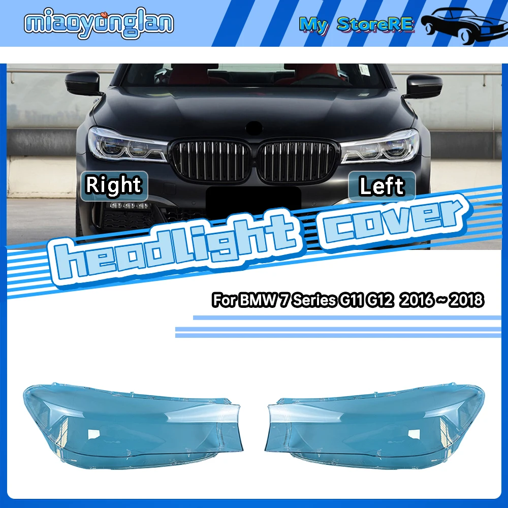 

For BMW 7 Series G11 G12 730 740 760 2016 2017 2018 Front Headlight Cover Transparent Lampshade Lamp Shell Masks Plexiglass