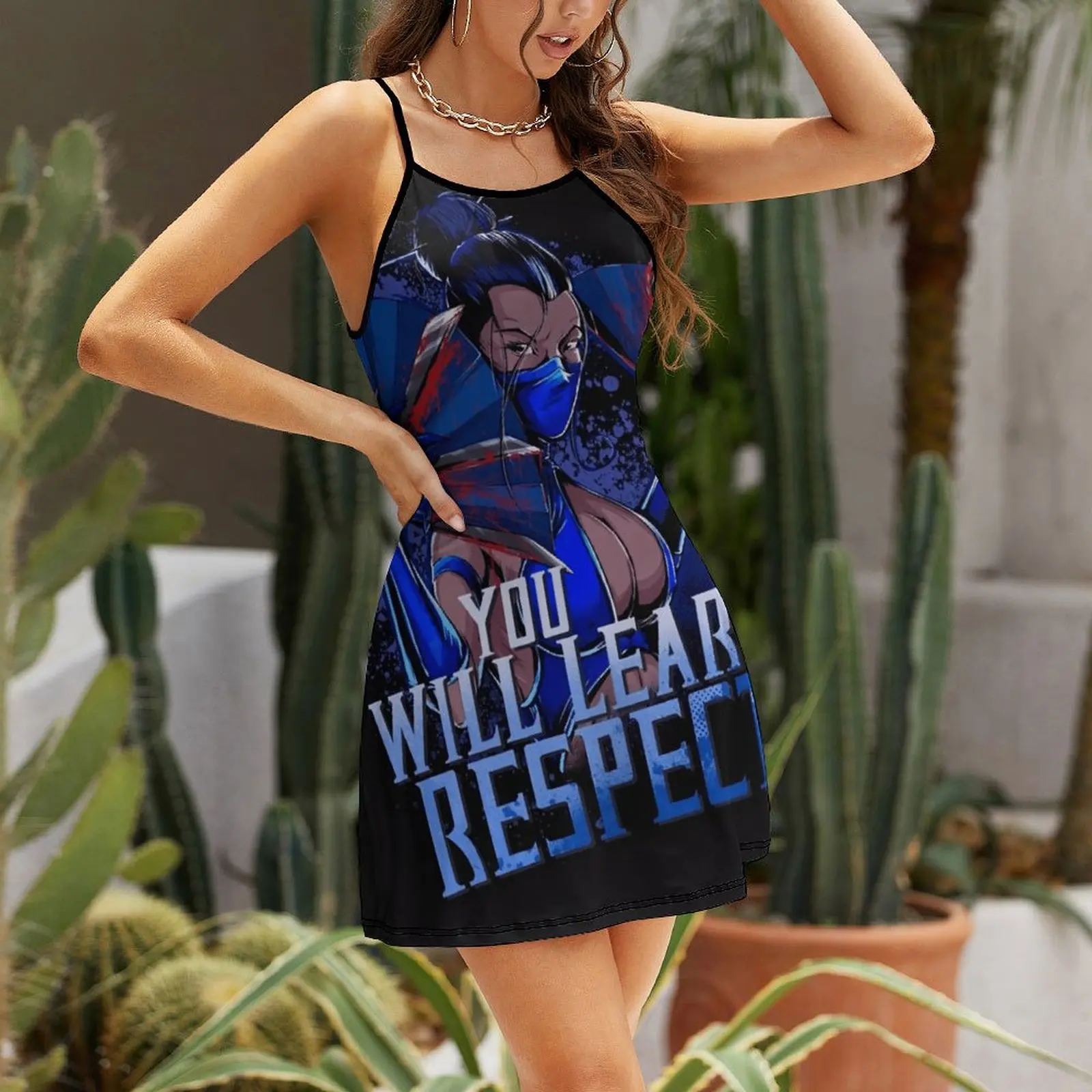 Kitana YOU WILL LEARN For Sale vestido de tirantes Premium para mujer, vestido Sexy para mujer, vestidos de cócteles gráficos de Humor