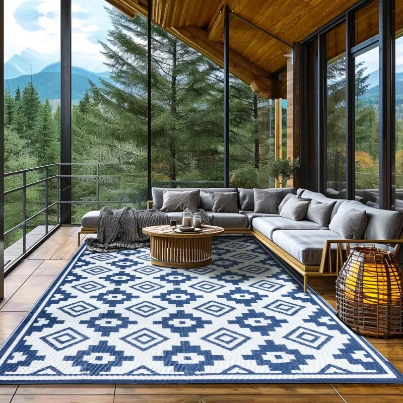 

Outdoor Rug 8'x10', Waterproof Area Rug, Reversible Plastic Straw Rug for Patio Decor, Foldable Outdoor Mat for