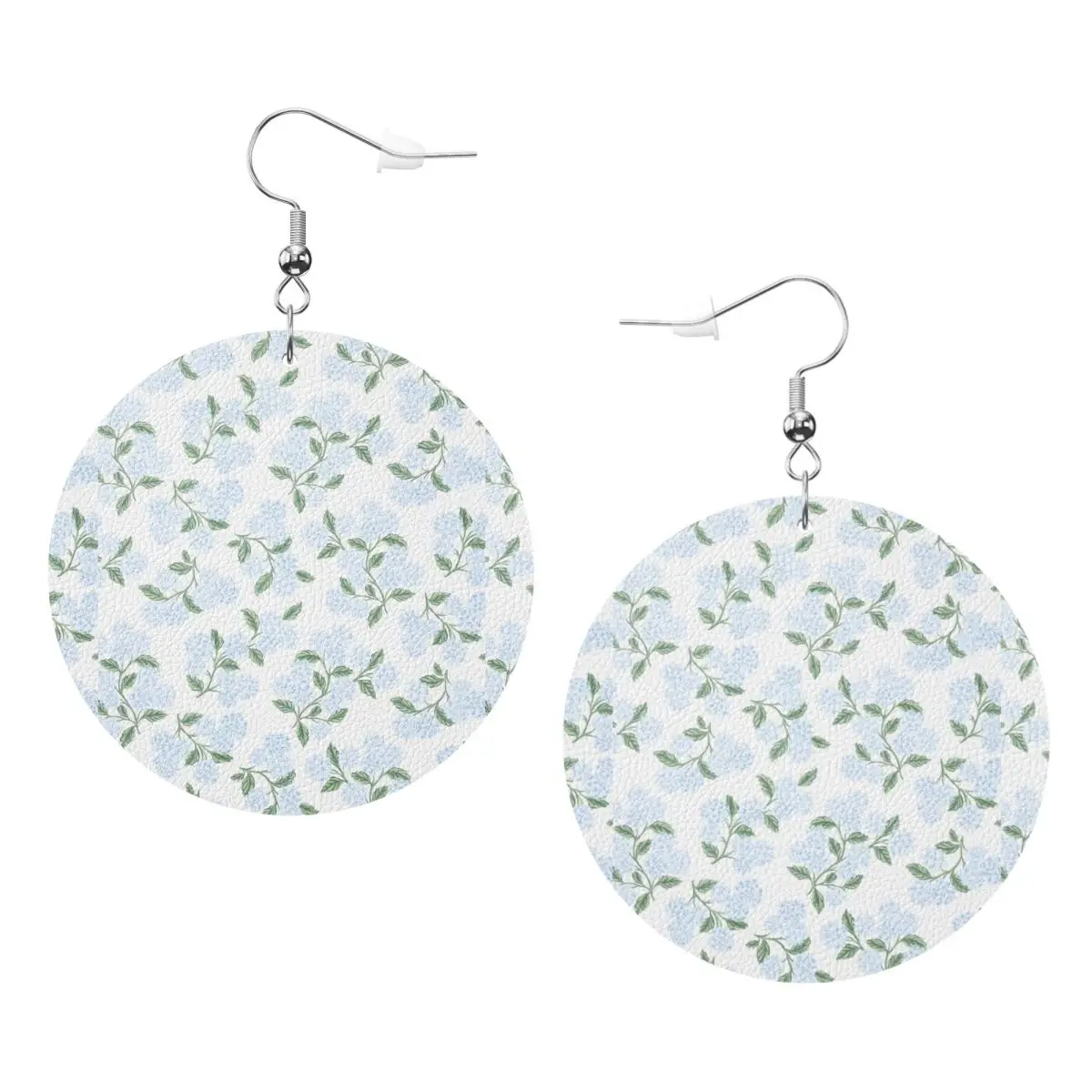 

Пользовательские висячие серьги с гортензией, обои, кожаные серьги-капли, кожаные серьги из ПВХ для подарков, изящные ювелирные изделия