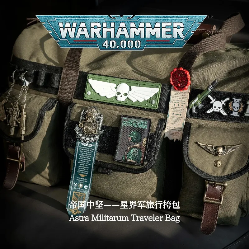 Starforged Genuine Warhammer 40K Peripheral Star World Army Portable Travel Single Shoulder Canvas Backpack Embroidered Velcro
