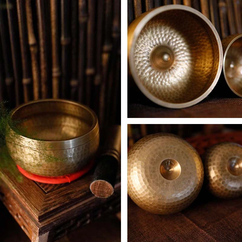 Nepal Handmade Tibetan Bowl Buddhist Brass Sound Bowls Yoga Meditation Tibetan Singing Bowls Chakras Percussion Instruments Gift