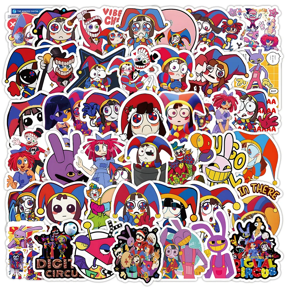 50PCS Animated Comedy The Amazing Digital Circus Graffiti Stickers for Bicycle Hand Account Pencil Case Decals