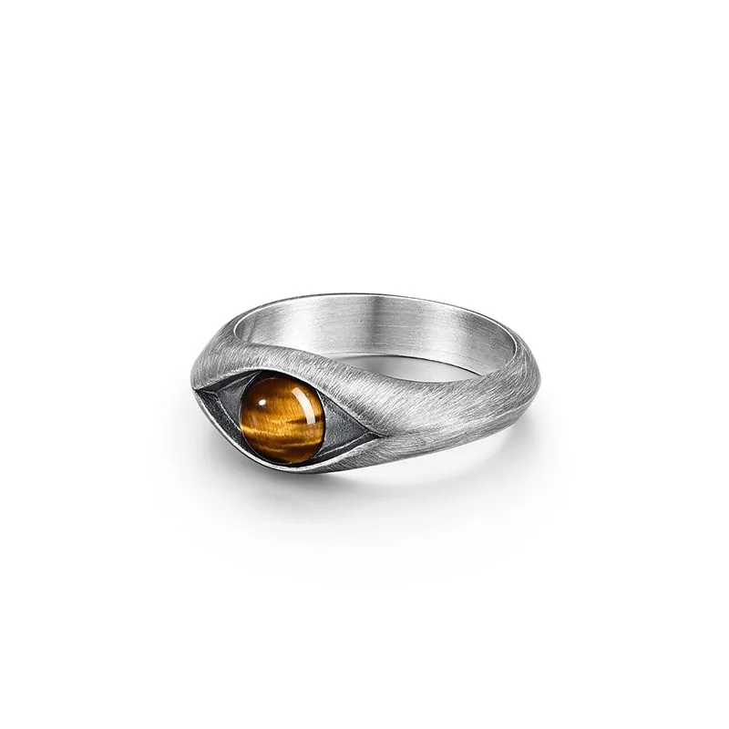 XIYANIKE Vintage Tiger Eye Stone Adjustable Rings For Men Women Punk Hip Hop Fashion New Jewelry Couple Gift Party Rock anillos view 4
