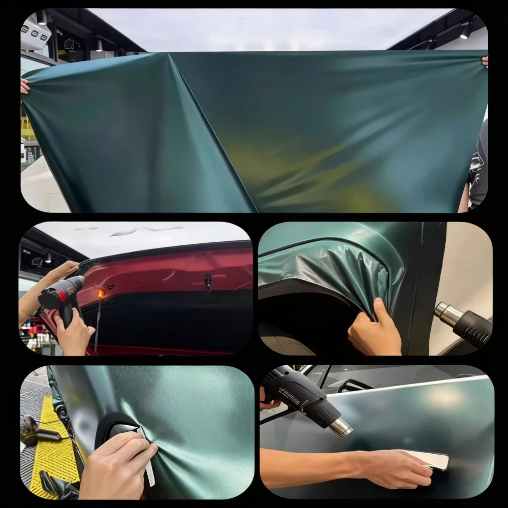 Matte Optic Mountain Gray Polymeric Stretch PET  6-8mil Car Body Sticker Anti-Scratch Satin Vinyl Wrap Film PVC Color Changing