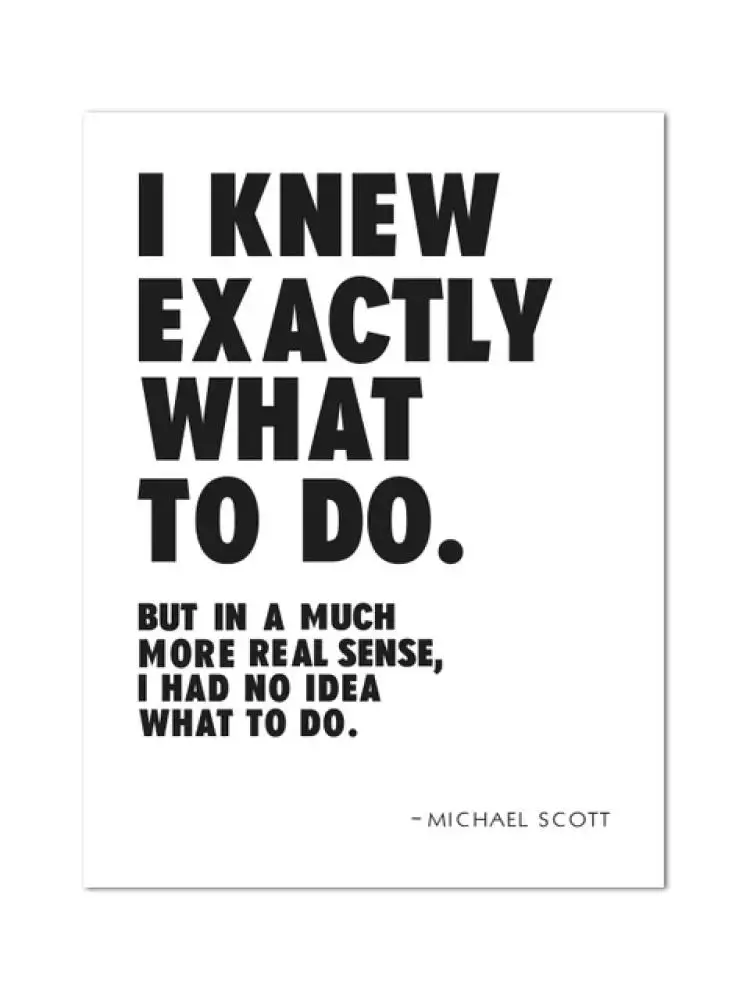 مكتب التلفزيون تظهر الفن قماش المشارك اللوحة ، مايكل سكوت يقتبس ، الحد الأدنى جدار الفن ، صورة الطباعة ، ديكور المنزل #2