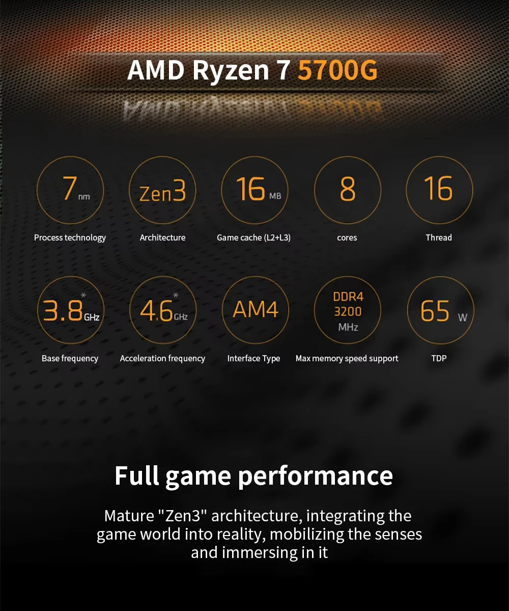 معالج سطح المكتب AMD Ryzen 7 ، GHz ، 8-Core ، 16-Thread ، 65W ، Vega8 ، مقبس AM4 ، dddr4 ، AMD R7 G CPU بدون مروحة #4