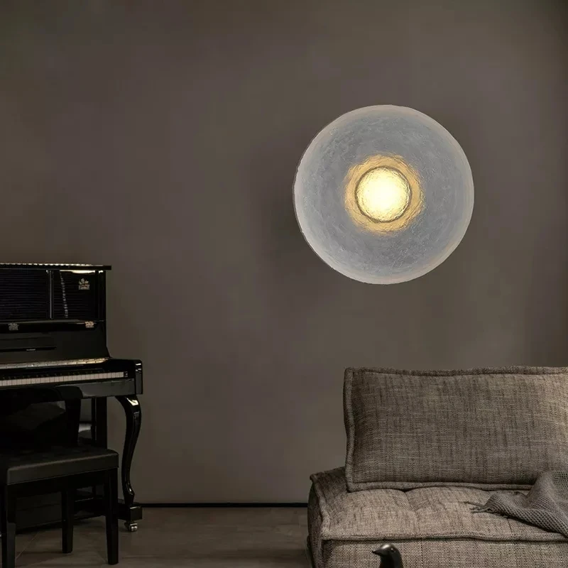 New Arrival Designer Wall Lamp Round Living Room Bedroom Decor Hotel Villa Lighting Vintage Aisle Retro Transparent Wall Sconce
