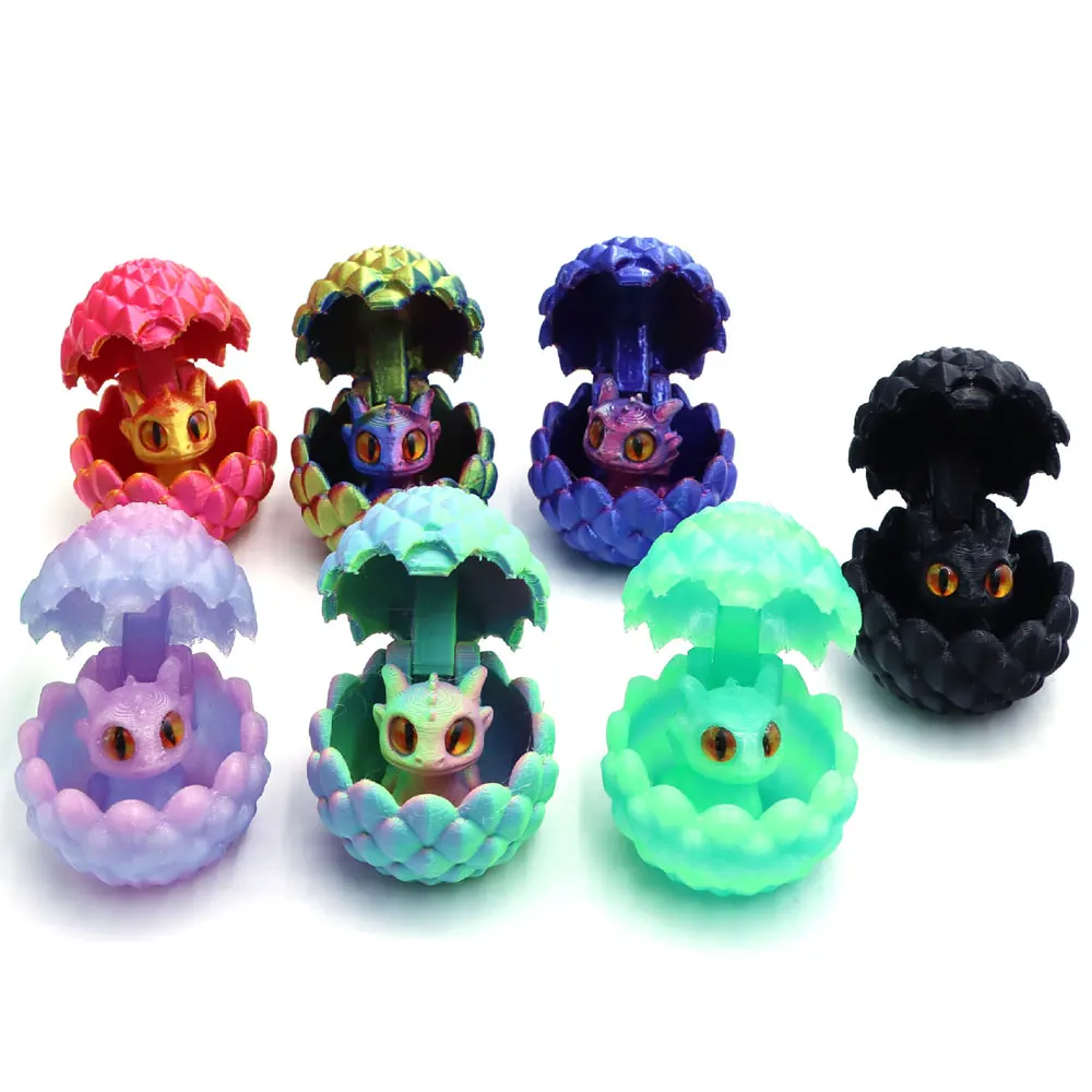 ألعاب مطبوعة ثلاثية الأبعاد تمثال بيضة التنين الفني صغير تفقيس التنين الشكل ديكور المنزل الحديث مصغرة مكتب ديكور عيد الميلاد #2