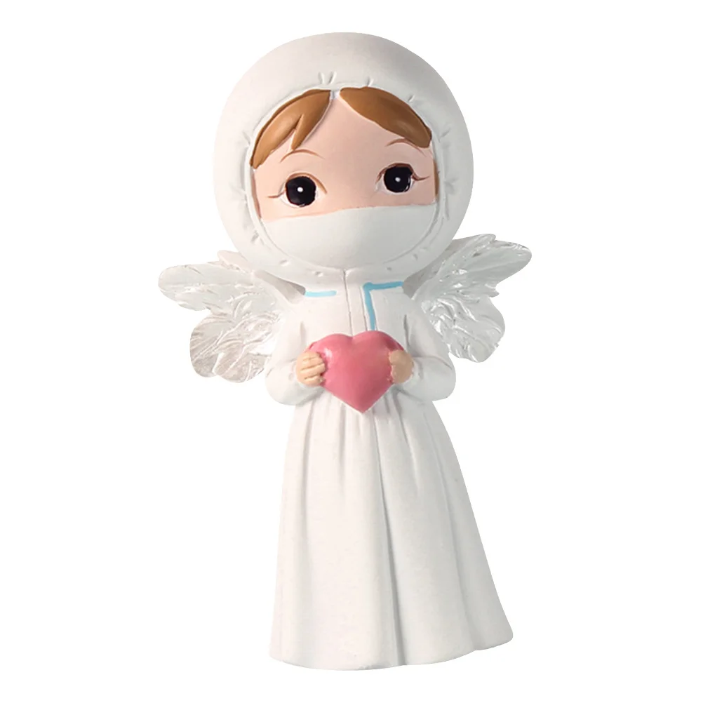 

Pink Resin Angel Statue Decor for Bedroom Dorm Table Top Angel Home Decor Adorable Desktop Adornment Resin Handicraft Scene