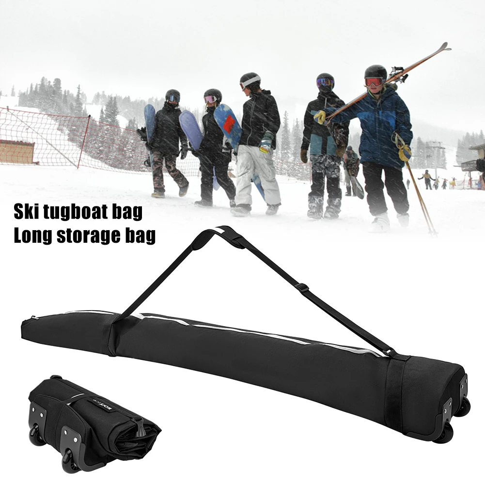 Store Transport Snowboard Bag with Wheel Scratch Resistant Snowboard Cover 600D Oxford Waterproof for Snowboard Goggles Gloves