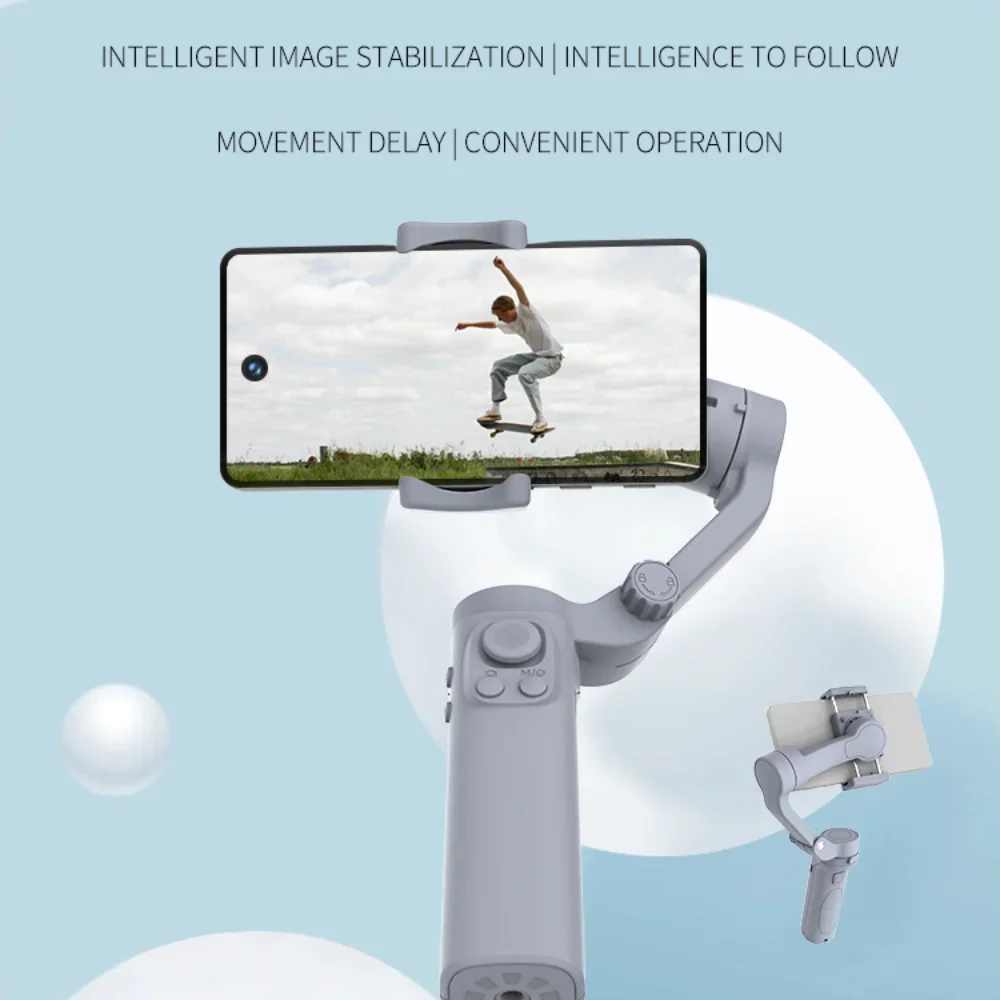 F5 3-Axis Handheld Gimbal Folding Smartphone Anti Shake With APP Video Record Stabilizer For Android iOS Cellphone Face Tracking