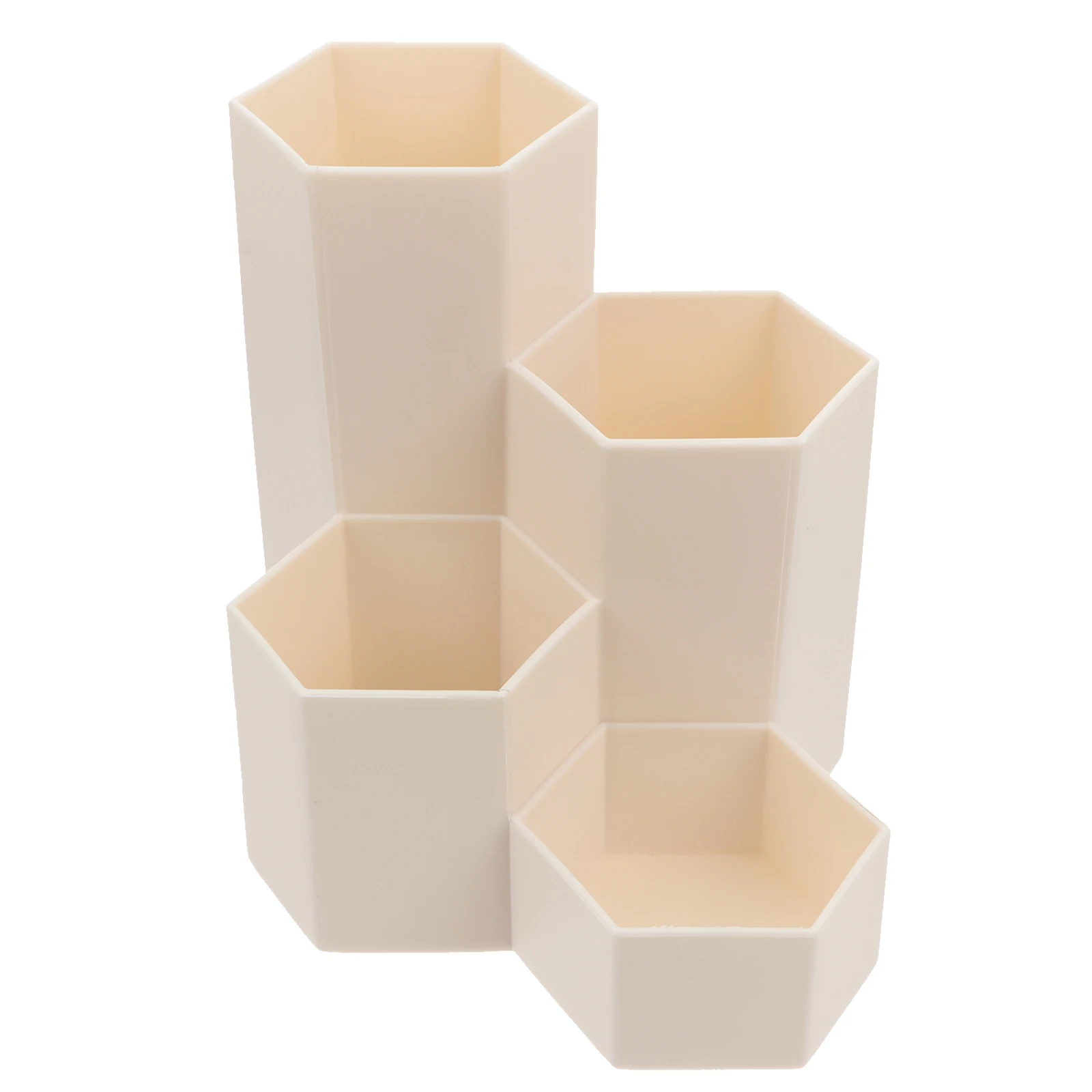 1Pcs Large Capacity Hexagonal Organizer Box Plastic Desktop Storage for Face Cream Makeup Tools Pens Simple Design Pen